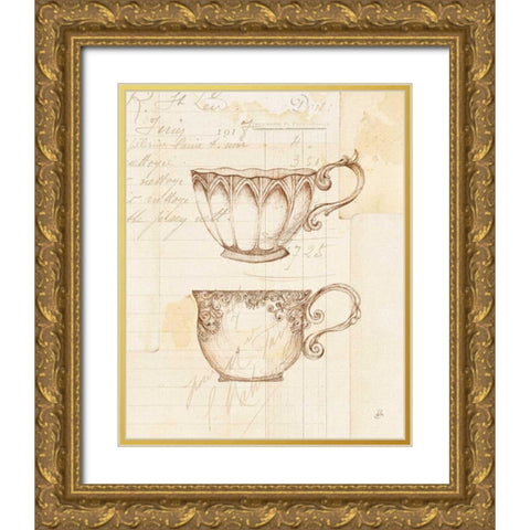 Authentic Coffee V Gold Ornate Wood Framed Art Print with Double Matting by Brissonnet, Daphne