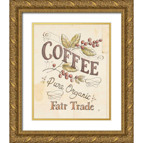 Authentic Coffee VI Gold Ornate Wood Framed Art Print with Double Matting by Brissonnet, Daphne