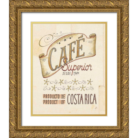 Authentic Coffee VIII Gold Ornate Wood Framed Art Print with Double Matting by Brissonnet, Daphne