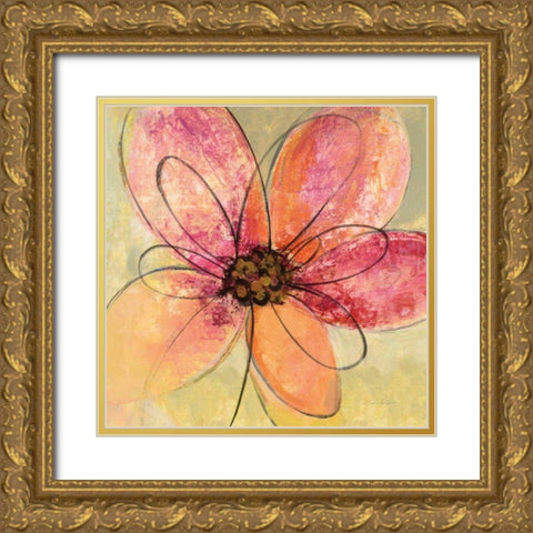 Neon Floral III Gold Ornate Wood Framed Art Print with Double Matting by Vassileva, Silvia