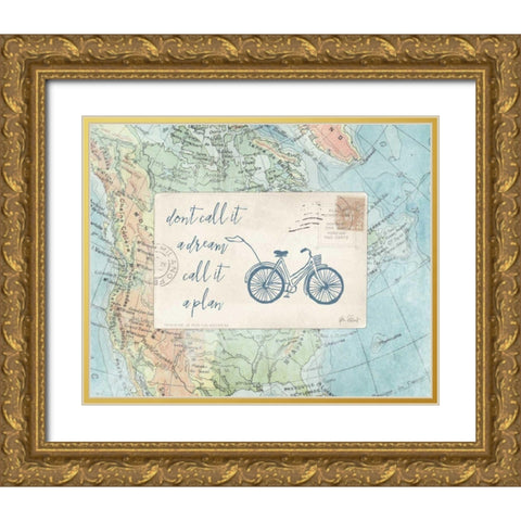 Travel Posts I Gold Ornate Wood Framed Art Print with Double Matting by Pertiet, Katie