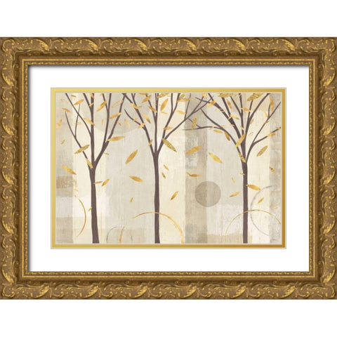 Watercolor Forest Gold II Gold Ornate Wood Framed Art Print with Double Matting by Charron, Veronique