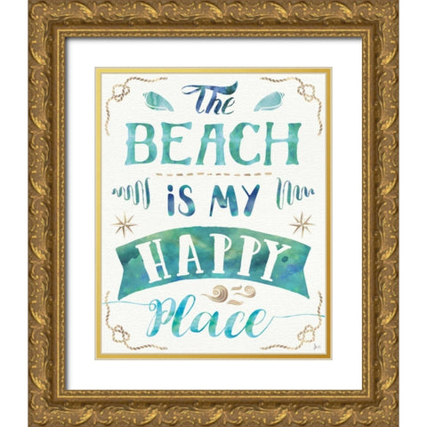Love and the Beach II Gold Ornate Wood Framed Art Print with Double Matting by Aiken, Jess