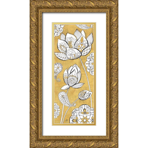 Color my World Lotus II Gold Gold Ornate Wood Framed Art Print with Double Matting by Brissonnet, Daphne