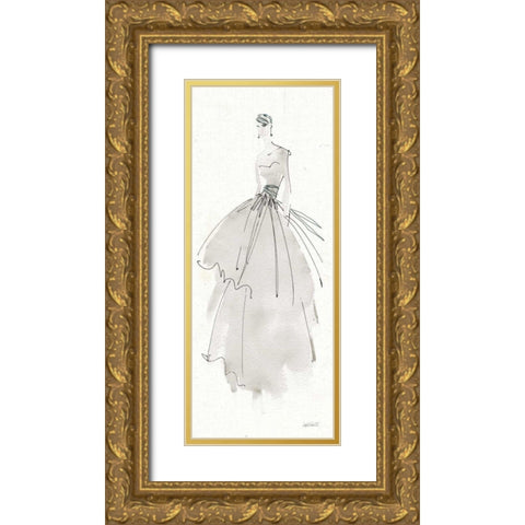 La Fashion II Gray Gold Ornate Wood Framed Art Print with Double Matting by Tavoletti, Anne