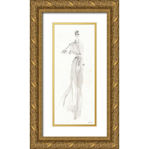 La Fashion IV Gray Gold Ornate Wood Framed Art Print with Double Matting by Tavoletti, Anne