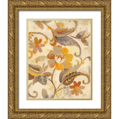 Autumn Garden III Light Gold Ornate Wood Framed Art Print with Double Matting by Hristova, Albena