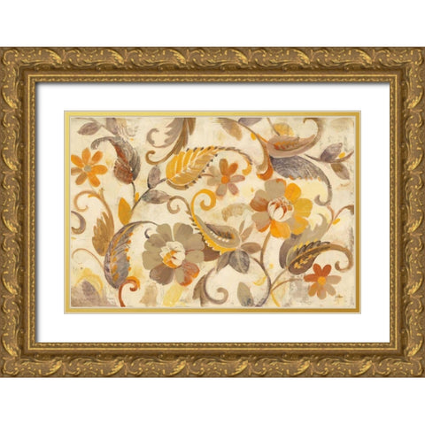 Autumn Garden Light Gold Ornate Wood Framed Art Print with Double Matting by Hristova, Albena