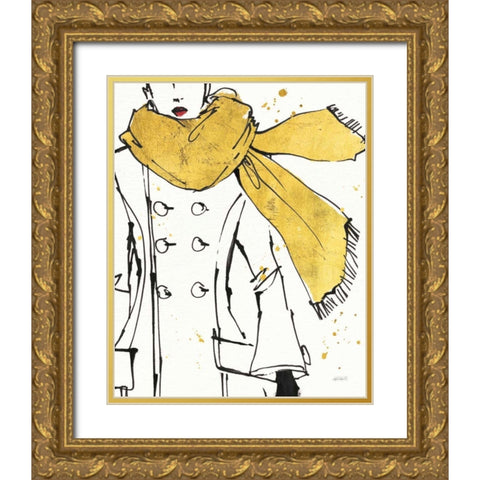 Fashion Strokes III Gold Ornate Wood Framed Art Print with Double Matting by Tavoletti, Anne