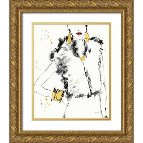 Fashion Strokes IV Gold Ornate Wood Framed Art Print with Double Matting by Tavoletti, Anne