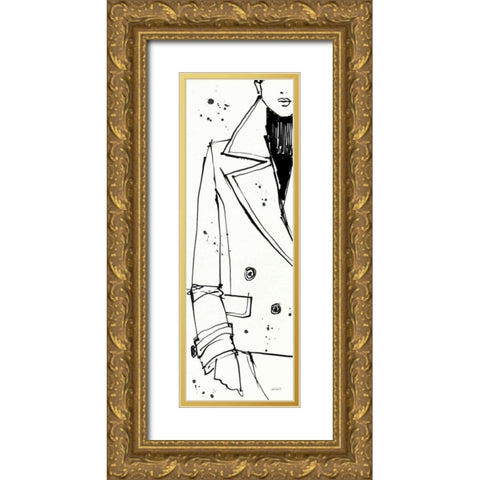 Fashion Strokes V Gold Ornate Wood Framed Art Print with Double Matting by Tavoletti, Anne