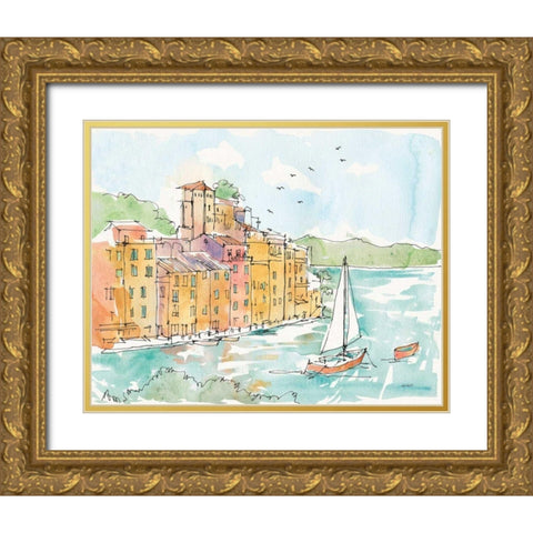 Portofino II Gold Ornate Wood Framed Art Print with Double Matting by Tavoletti, Anne
