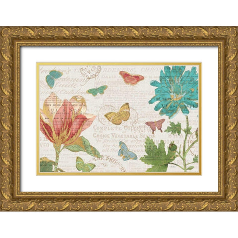 Bookshelf Botanical I Gold Ornate Wood Framed Art Print with Double Matting by Pertiet, Katie