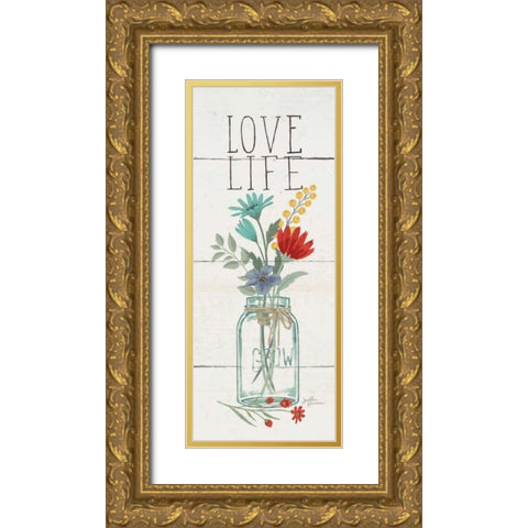 Blooming Thoughts X Gold Ornate Wood Framed Art Print with Double Matting by Penner, Janelle