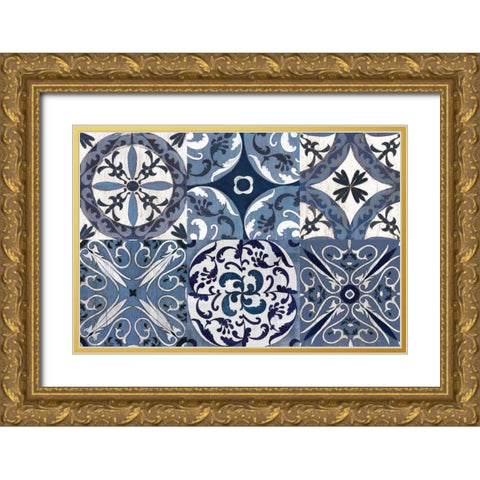 Downtown Oxford Coastlines Gold Ornate Wood Framed Art Print with Double Matting by Vassileva, Silvia