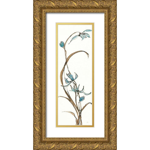 Spring Orchids II on White Gold Ornate Wood Framed Art Print with Double Matting by Paschke, Chris