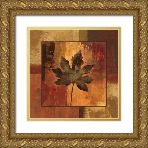October Leaf I Gold Ornate Wood Framed Art Print with Double Matting by Vassileva, Silvia