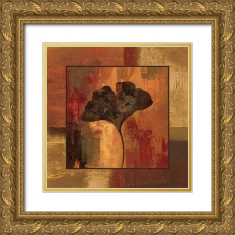 October Leaf II Gold Ornate Wood Framed Art Print with Double Matting by Vassileva, Silvia