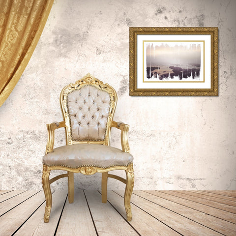 Painted Seaside I Gold Ornate Wood Framed Art Print with Double Matting by Marshall, Laura