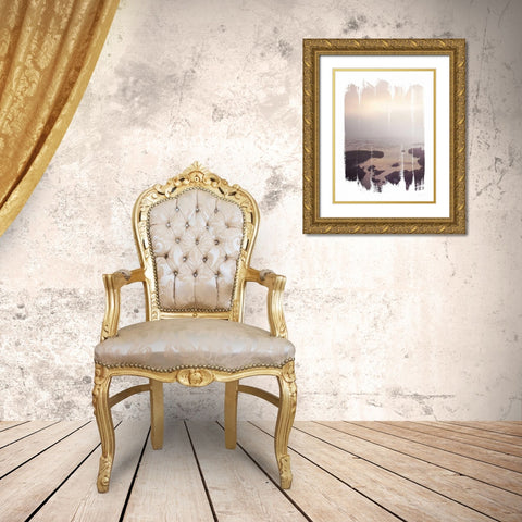 Painted Seaside II Gold Ornate Wood Framed Art Print with Double Matting by Marshall, Laura