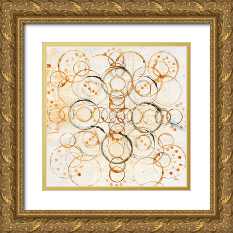 Henna Mandala I Crop Gold Ornate Wood Framed Art Print with Double Matting by Averinos, Melissa