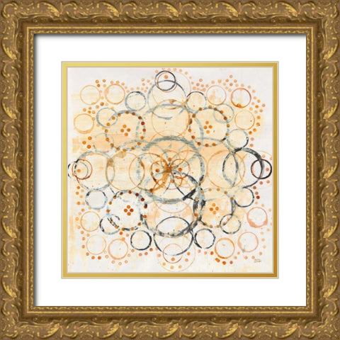 Henna Mandala II Crop Gold Ornate Wood Framed Art Print with Double Matting by Averinos, Melissa