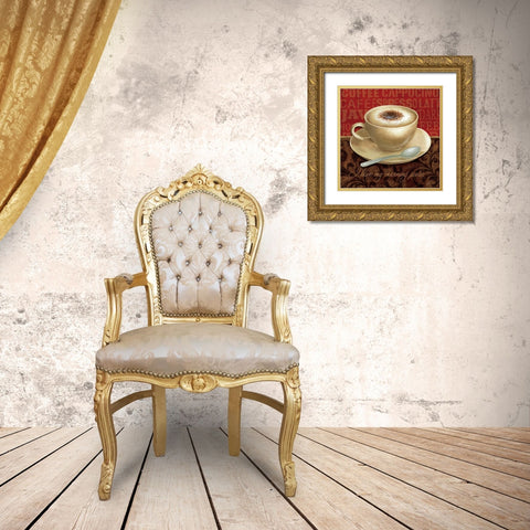 Coffee Talk I Gold Ornate Wood Framed Art Print with Double Matting by Brissonnet, Daphne