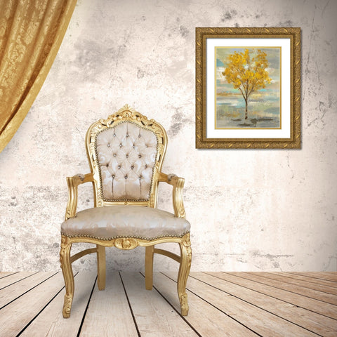 Golden Tree and Fog I Gold Ornate Wood Framed Art Print with Double Matting by Vassileva, Silvia