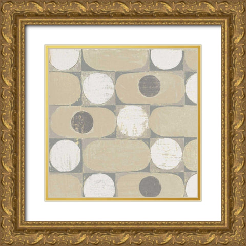 16 Blocks Square X Archroma Gold Ornate Wood Framed Art Print with Double Matting by Lovell, Kathrine
