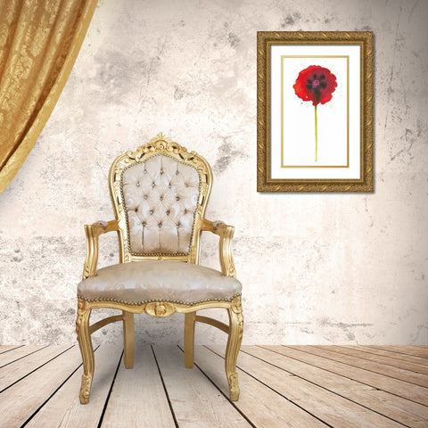 Splash II with Gold Gold Ornate Wood Framed Art Print with Double Matting by Novak, Shirley