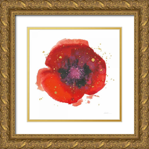Splash V with Gold Gold Ornate Wood Framed Art Print with Double Matting by Novak, Shirley