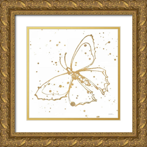 Golden Wings II Gold Ornate Wood Framed Art Print with Double Matting by Novak, Shirley