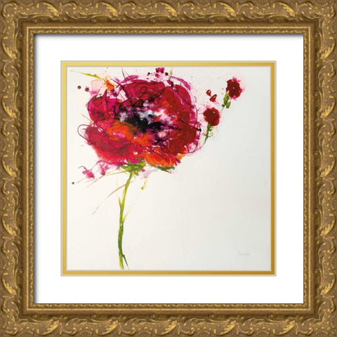 Poppy Master on White Gold Ornate Wood Framed Art Print with Double Matting by Griggs, Jan