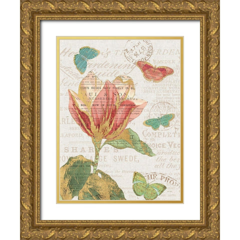 Bookshelf Botanical XI Gold Ornate Wood Framed Art Print with Double Matting by Pertiet, Katie