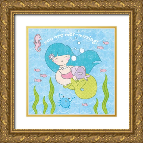 Magical Mermaid II Gold Ornate Wood Framed Art Print with Double Matting by Hershey, Moira