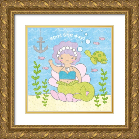 Magical Mermaid III Gold Ornate Wood Framed Art Print with Double Matting by Hershey, Moira