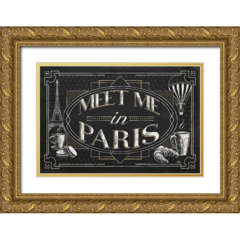 Vive Paris IV Gold Ornate Wood Framed Art Print with Double Matting by Penner, Janelle