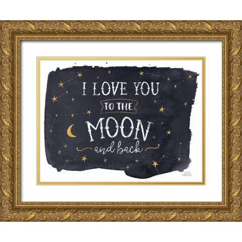 Celestial Love I Gold Ornate Wood Framed Art Print with Double Matting by Marshall, Laura