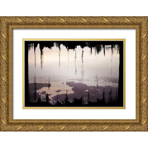 Painted Seaside I on Black Gold Ornate Wood Framed Art Print with Double Matting by Marshall, Laura