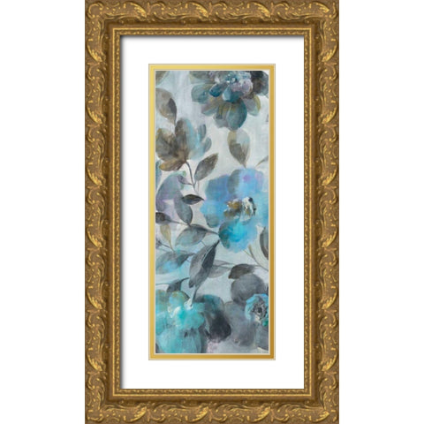 Twilight Flowers III Gold Ornate Wood Framed Art Print with Double Matting by Nai, Danhui