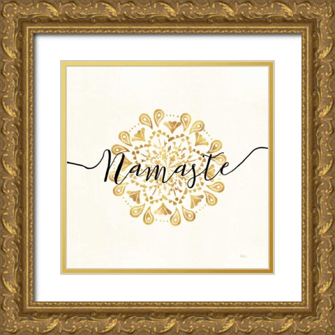 Namaste I Gold Ornate Wood Framed Art Print with Double Matting by Charron, Veronique