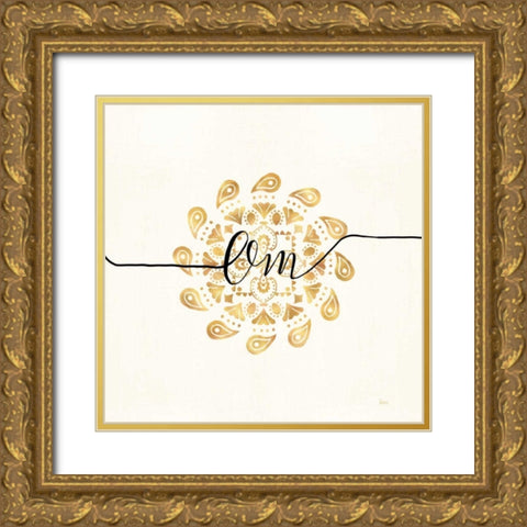 Namaste III Gold Ornate Wood Framed Art Print with Double Matting by Charron, Veronique