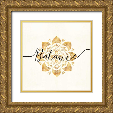 Namaste IV Gold Ornate Wood Framed Art Print with Double Matting by Charron, Veronique