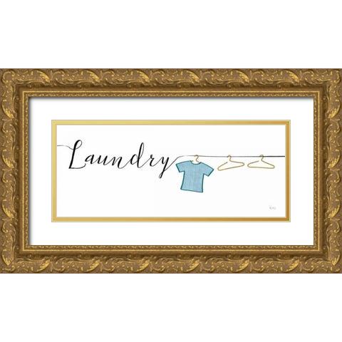 Wash and Dry I Gold Ornate Wood Framed Art Print with Double Matting by Charron, Veronique