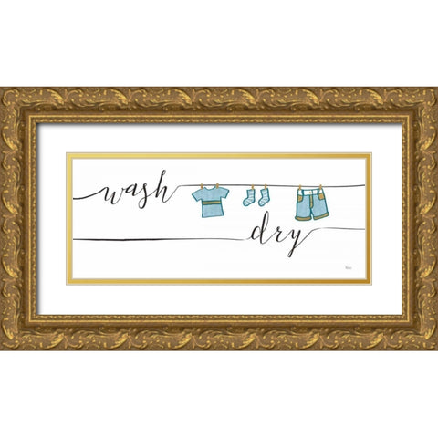 Wash and Dry II Gold Ornate Wood Framed Art Print with Double Matting by Charron, Veronique