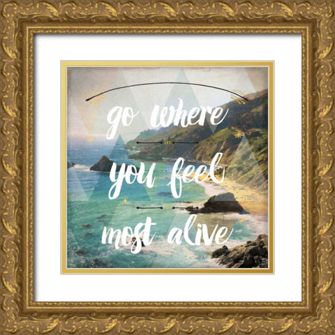 Sea View I Gold Ornate Wood Framed Art Print with Double Matting by Aiken, Jess