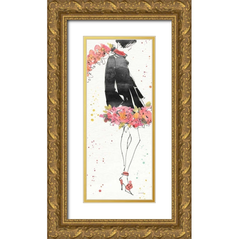 Floral Fashion IV Gold Ornate Wood Framed Art Print with Double Matting by Tavoletti, Anne
