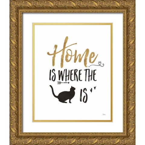 Pet Love III Gold Ornate Wood Framed Art Print with Double Matting by Charron, Veronique