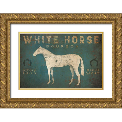 White Horse No Kentucky Gold Ornate Wood Framed Art Print with Double Matting by Fowler, Ryan