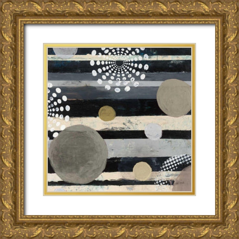 Harmony I Archroma Gold Ornate Wood Framed Art Print with Double Matting by Warrick, Cheryl